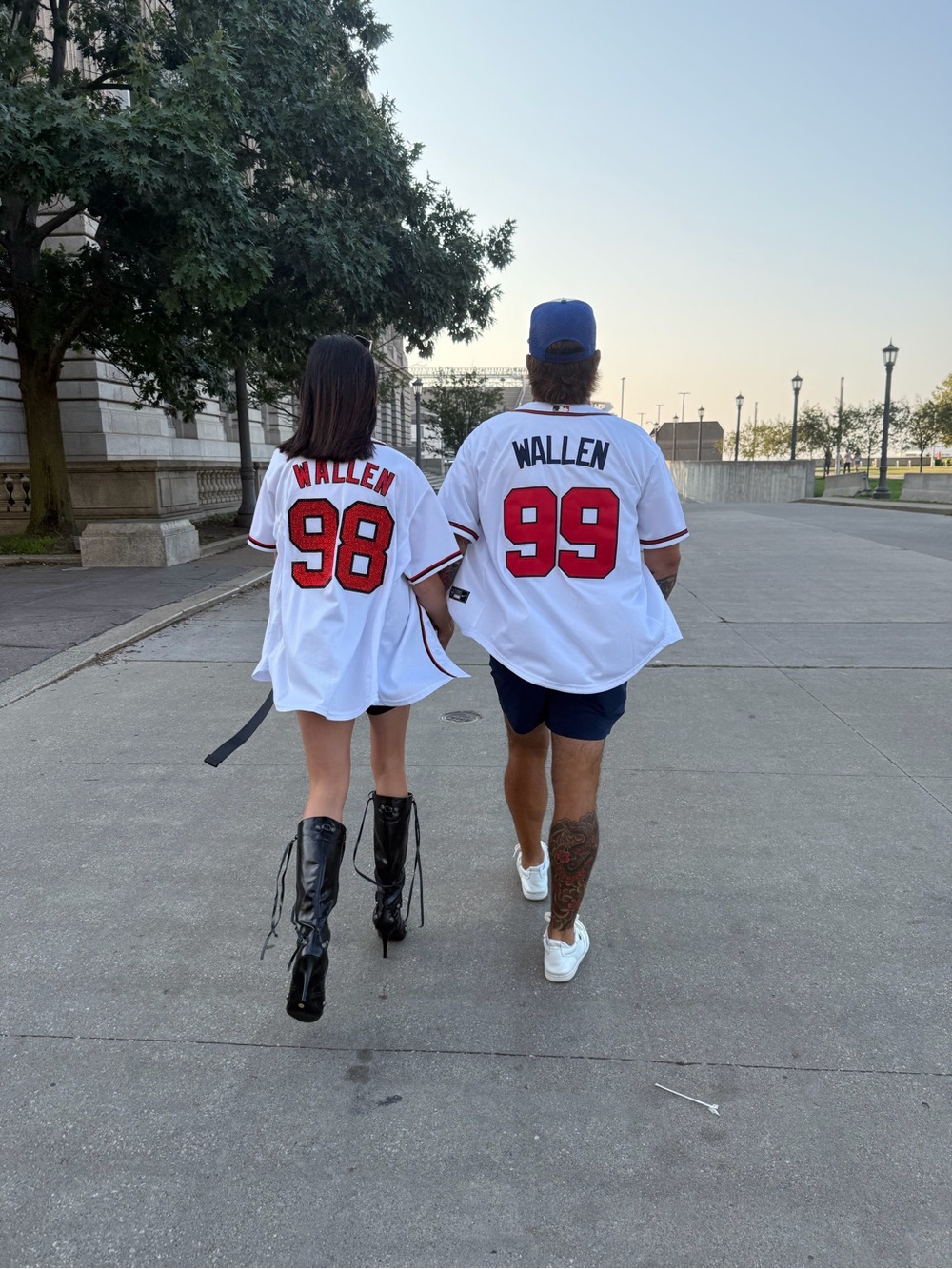 White bedazzled braves Baseball Jersey with Red & Black Trim Morgan wallen!!!! - Picture 6 of 7